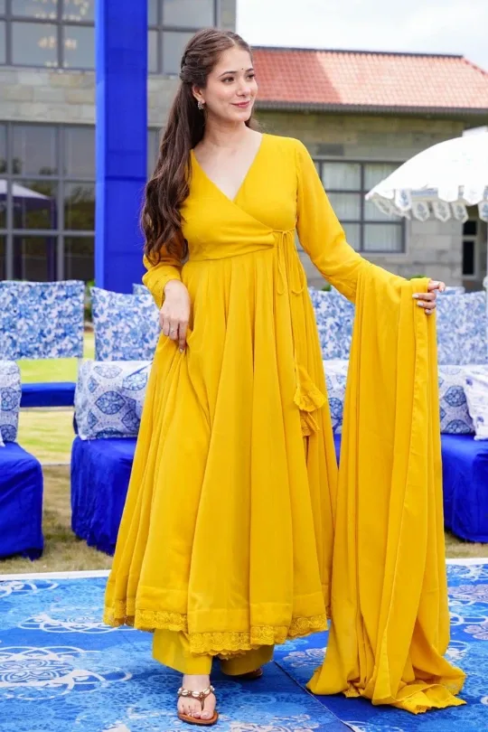 Yellow Anarkali Salwar Kameez - Buy Yellow Anarkali Salwar Kameez Online at  Best Prices