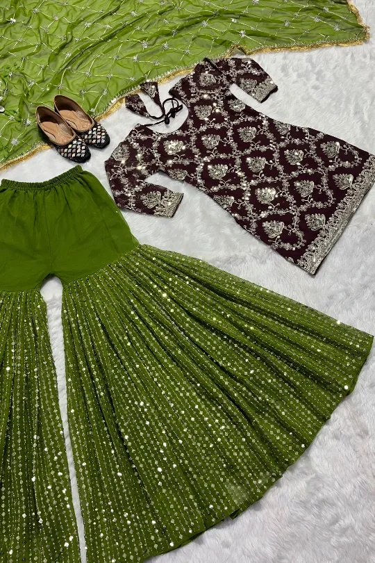 Buy Kids Pakistani Dresses Sharara for Girls Gharara Suits Indian Ethnic  Outfit Dresses Custom Stitched Baby Cloths Online in India - Etsy