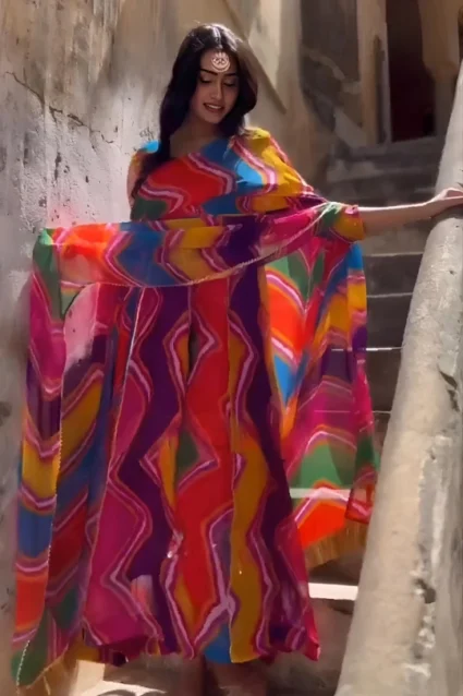 Multi-Colored Fancy Anarkali Suit Set For Raksha Bandhan Multi-Colored Fancy Anarkali Suit Set For Raksha Bandhan