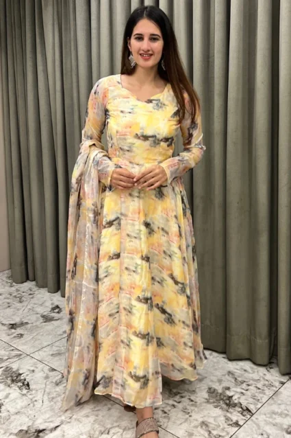 Raksha Bandhan Special Full-Sleeved Organza Anarkali Suit Raksha Bandhan Special Full-Sleeved Organza Anarkali Suit
