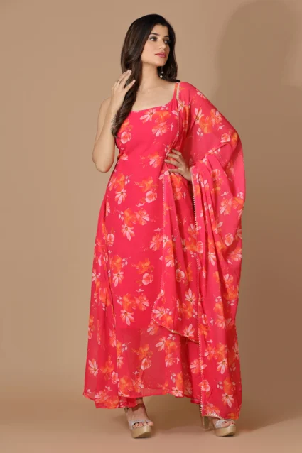 Buy Floral Print Sleeveless Kurti Set For Summers 2023