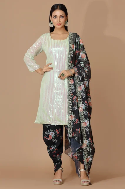 Trendy Punjabi Patiala Salwar Suit With Dupatta For Women Trendy Punjabi Patiala Salwar Suit With Dupatta For Women