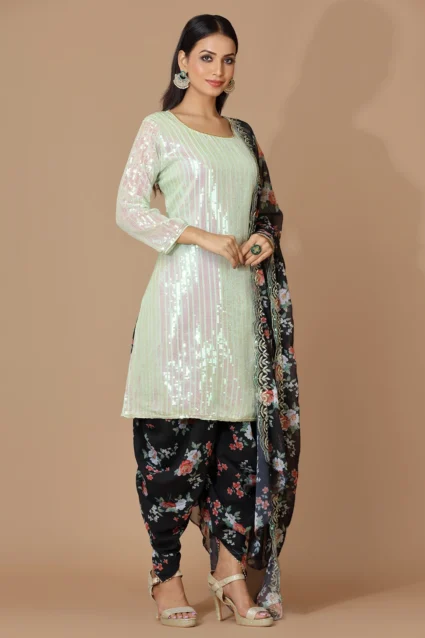 Trendy Punjabi Patiala Salwar Suit With Dupatta For Women Trendy Punjabi Patiala Salwar Suit With Dupatta For Women