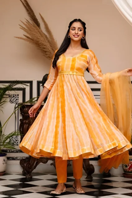Stunning Yellow Organza Suit With Dupatta For Haldi Ceremony Stunning Yellow Organza Suit With Dupatta For Haldi Ceremony