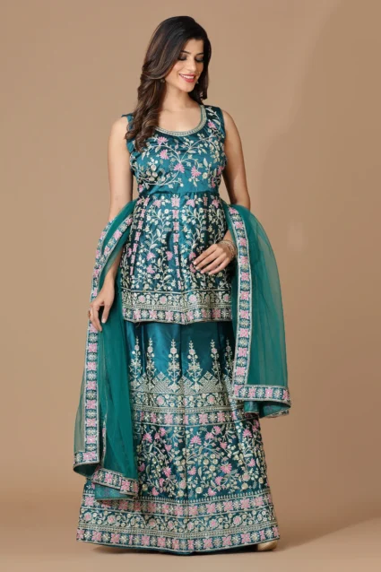 Malai Silk Lehenga Choli Set With Beautiful Embroidery 2023