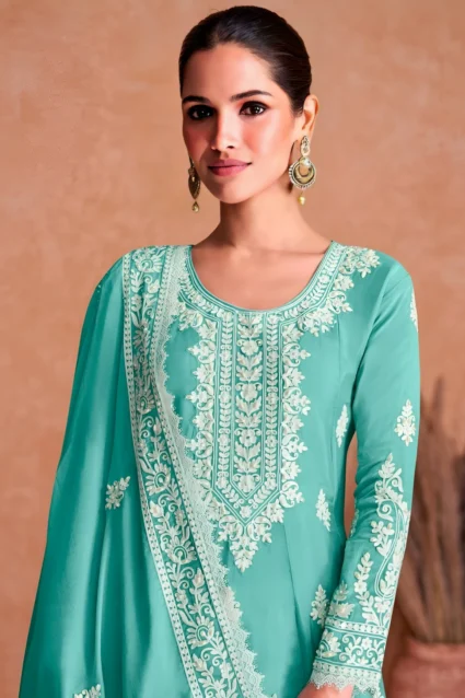 Mesmerizing Light Green Kurti Palazzo Set With Dupatta Mesmerizing Light Green Kurti Palazzo Set With Dupatta