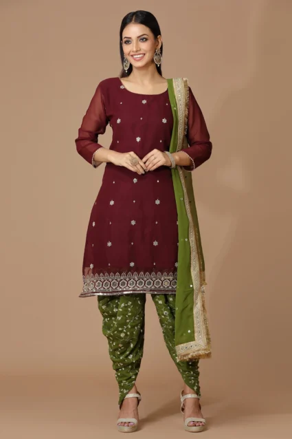 Classic Georgette Patiala Suit Attire for Women Classic Georgette Patiala Suit Attire for Women