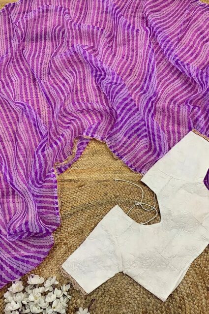 All New Leheriya Saree With Gota Patti For Girls