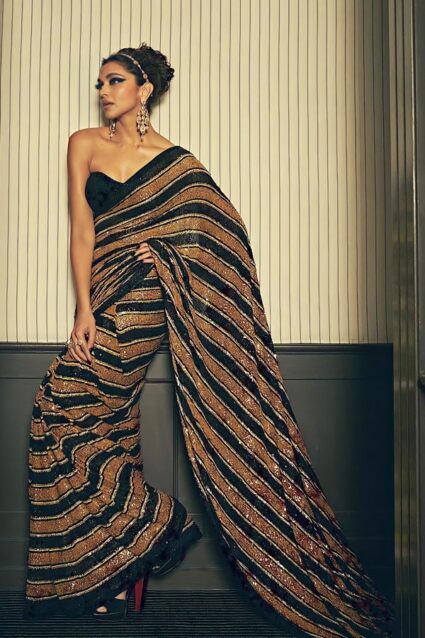 Bollywood Celebrity Deepika Padukone In saree 2024
