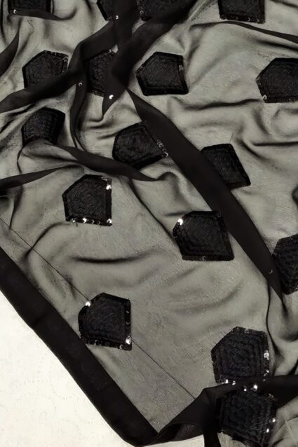 Buy Black Saree In Party Wear Look | Sequin Saree