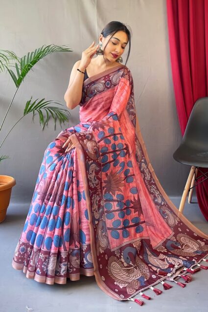 Buy Cotton Kalamkari Sarees Online 2024