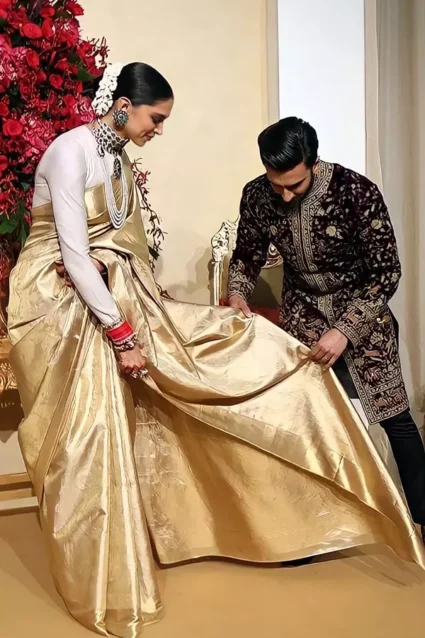 Deepika Padukone In Silk Saree For Wedding 2024