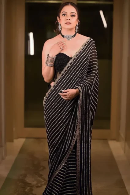 Devoleena Bhattacharjee Cocktail Party Saree Look