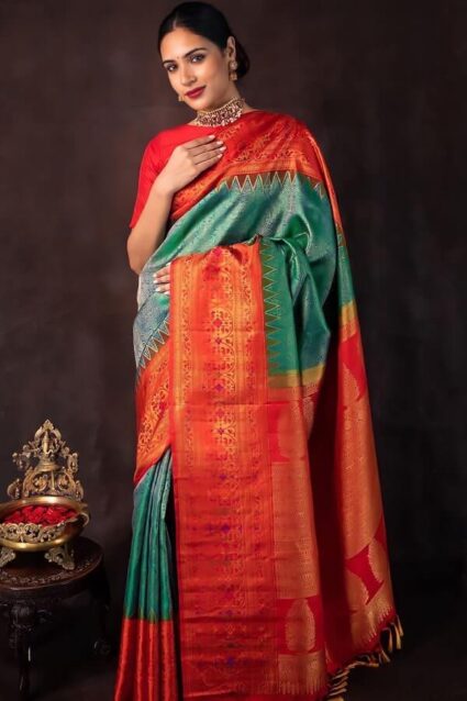 Ethnic Designer Banarasi Karwa Chauth Saree For Online Shopping