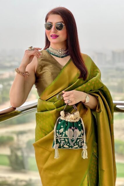 Ethnic Designer Banarasi Saree Blouse Design For Wedding