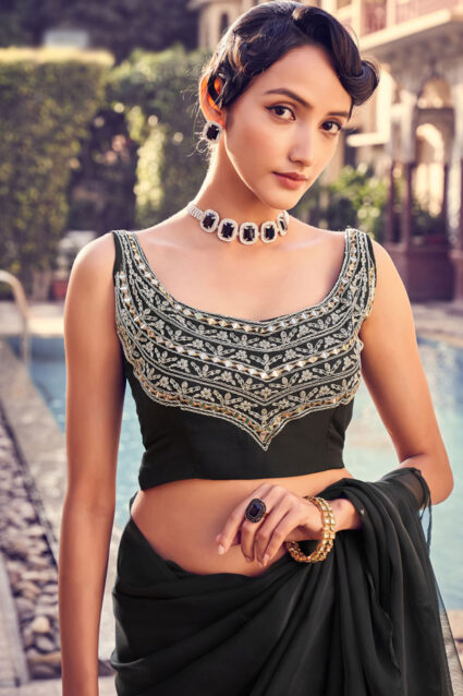 Ethnic Designer Georgette Party Wear Saree Collection For Girls