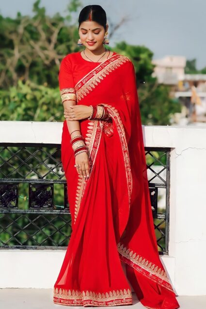 Karwa Chauth Look In Sada Saubhagyavati Bhava Saree