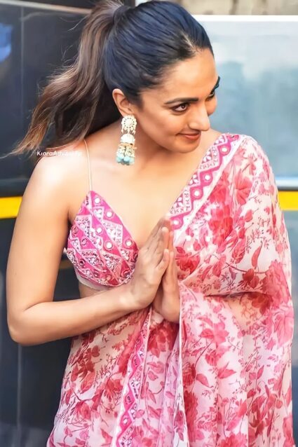 Kiara Advani Bhool Bhulaiyaa 2 Promotion Pink Saree