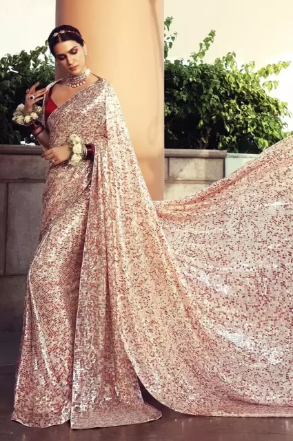 Kriti Sanon Red Sequin Saree In 2024