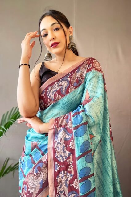 Latest Cotton Kalamkari Sarees Online Buy 2024