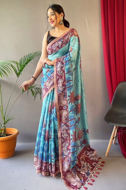 Latest Cotton Kalamkari Sarees Online Buy 2024