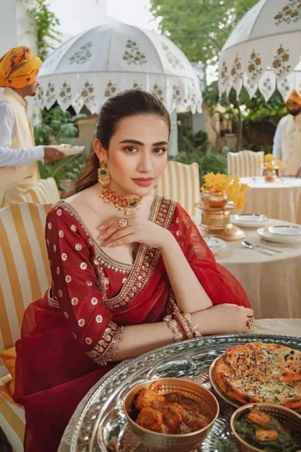 Latest Red Colour Saree For Karwa Chauth 2024