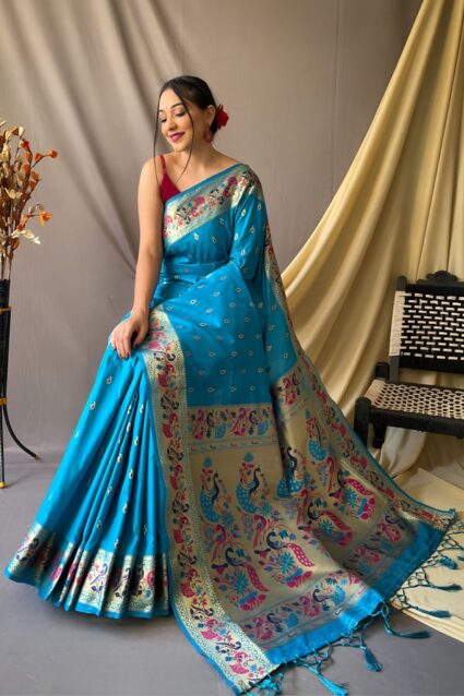 New Paithani Sarees With Peacock Pallu