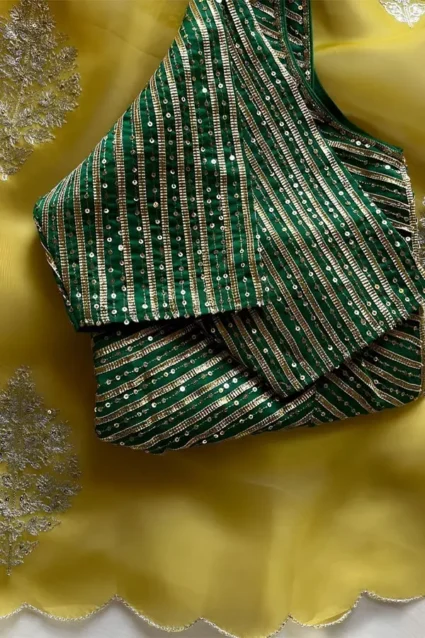 Organza Silk Saree For Haldi Ceremony