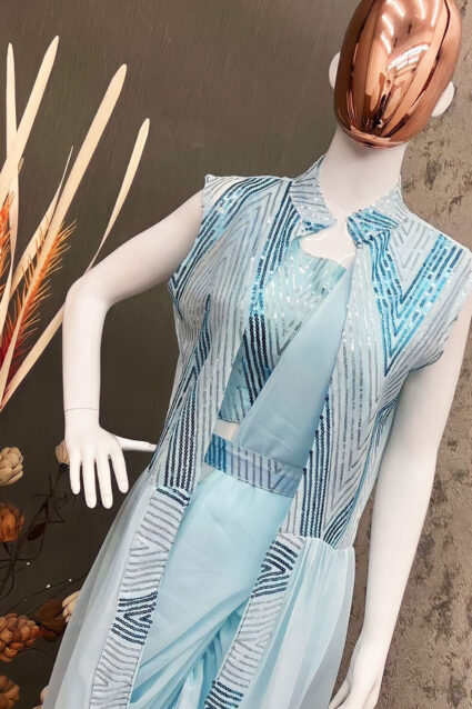 Party Wear Indo Western Saree For Farewell