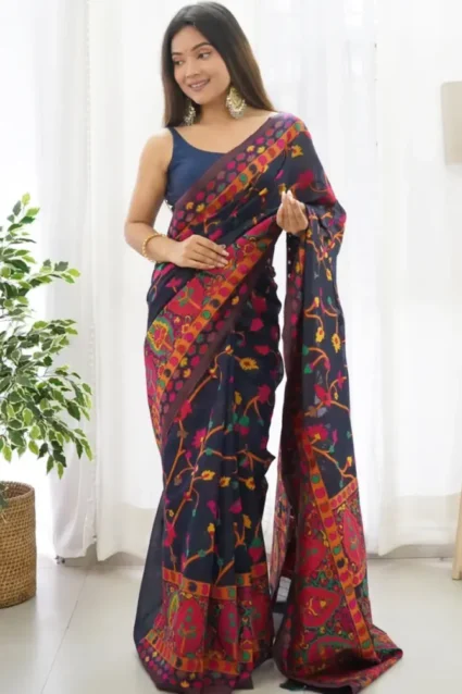 Party Wear Kashmiri Silk Saree Collection For Girls