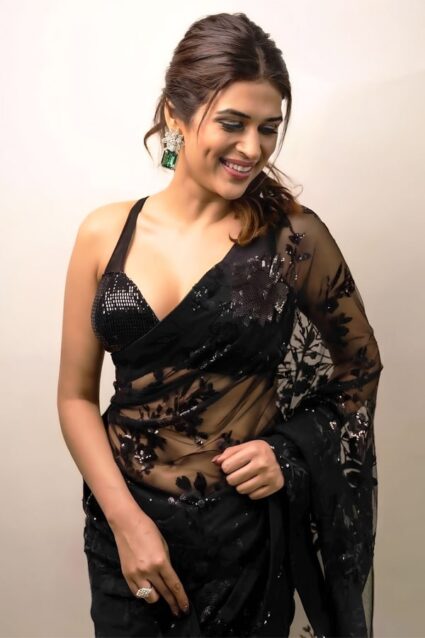 Party Wear Net Saree Look of Sharddha Das