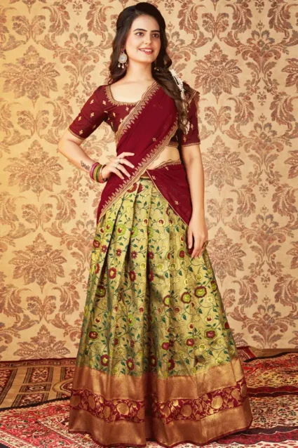 Pattu Half Saree Designs Online Shopping