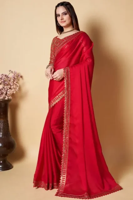 Red Color Saree For Karva Chauth Online