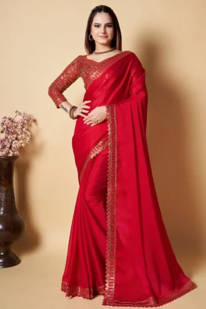 Red Color Saree For Karva Chauth Online