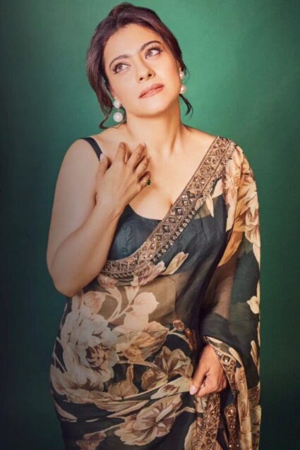 Kajol Devgan Floral Print Organza Silk Saree