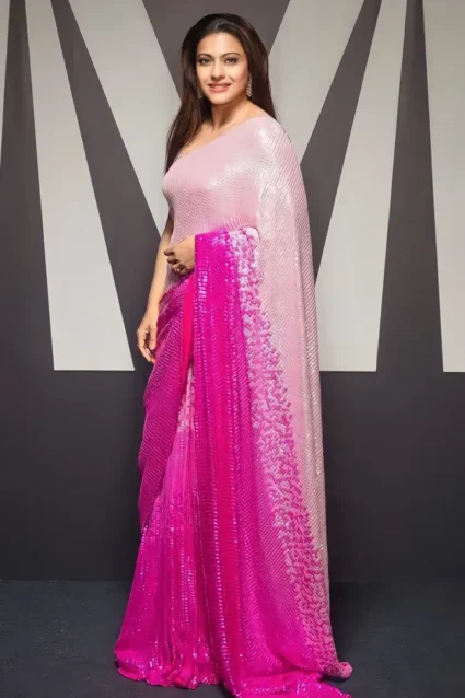 Kajol Devgan Pink Saree For Girls