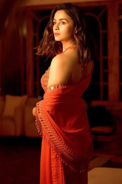 Latest Alia Bhatt Red Saree Online Shopping