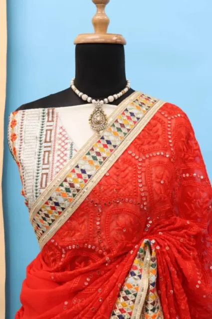 Latest Red Saree For Karwa Chauth 2024