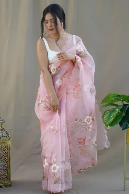 Organza Saree Digital Print Collection 2024