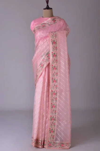 Organza Wedding Guest Saree 2024