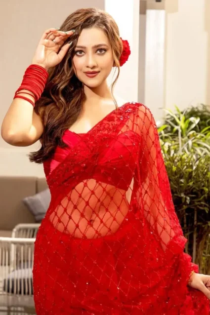 Red Colour Party Wear Saree 2024