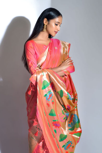 Traditional Marathi Wedding Paithani Saree For Women