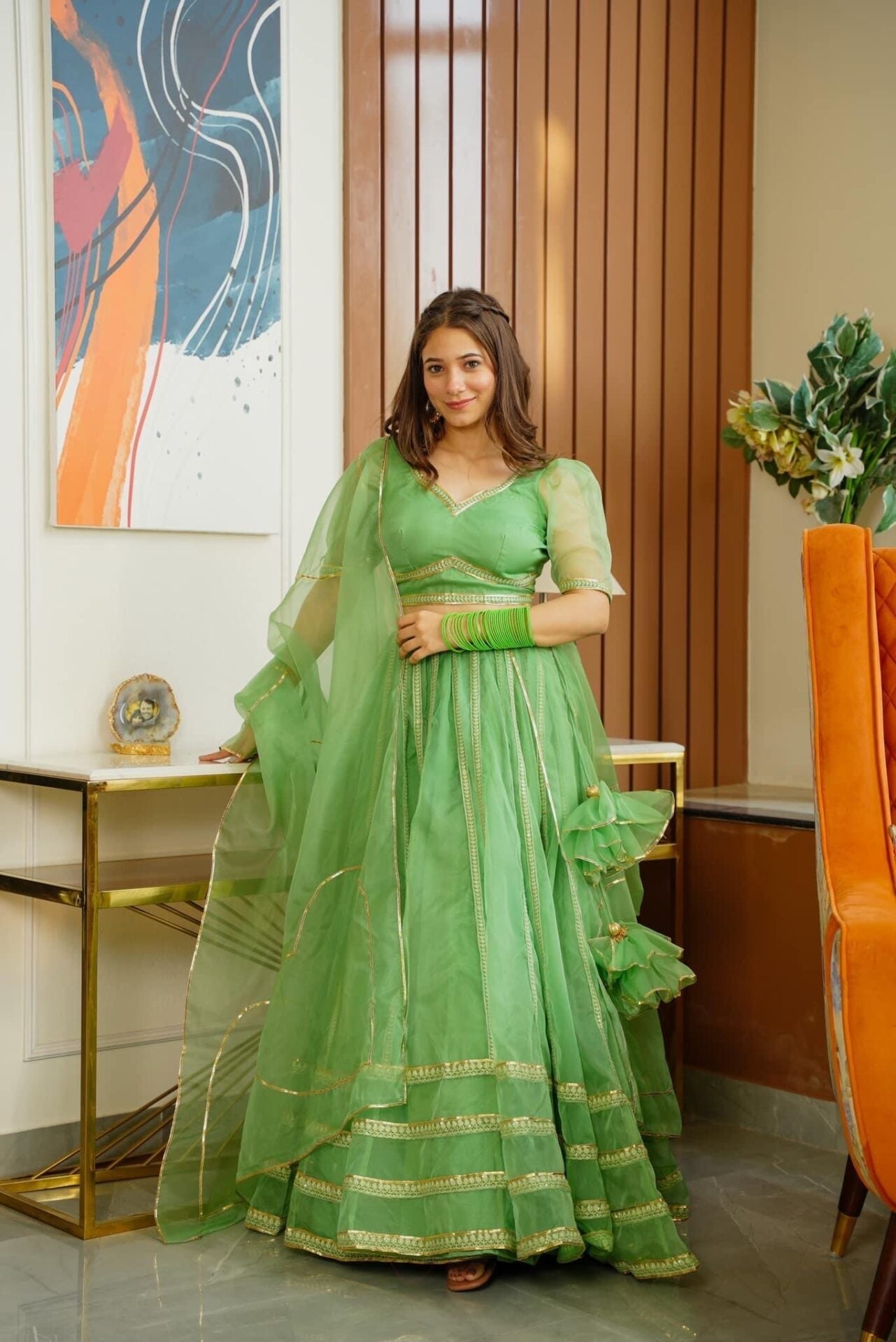 green nooraniyat organza lehenga choli set Green Kurta Set green nooraniyat organza lehenga choli set Green Kurta Set