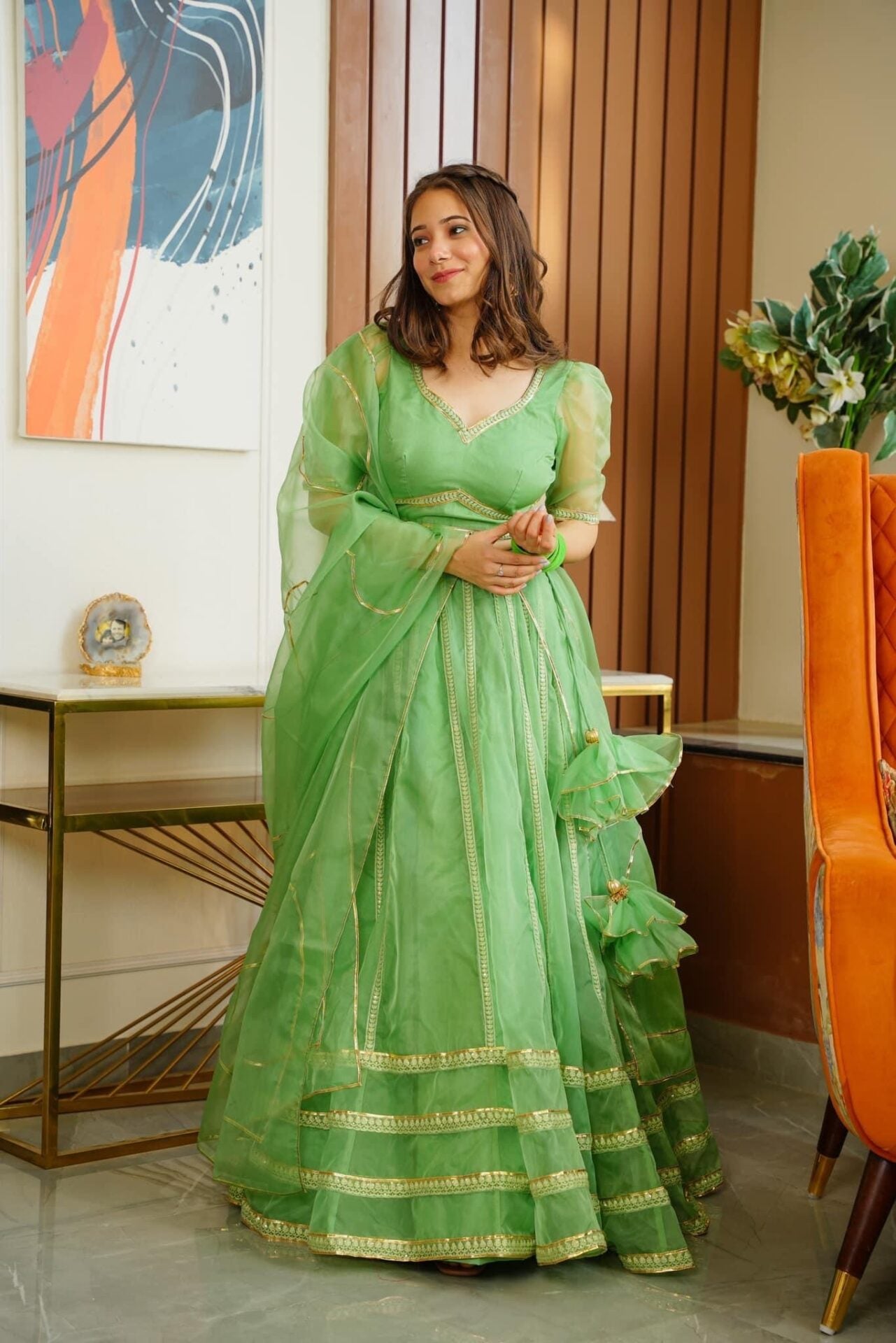 green nooraniyat organza lehenga choli set Green Kurta Set green nooraniyat organza lehenga choli set Green Kurta Set