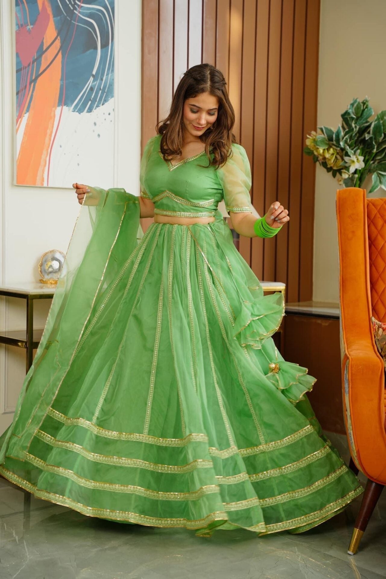 green nooraniyat organza lehenga choli set Green Kurta Set green nooraniyat organza lehenga choli set Green Kurta Set