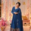 Image of Embellished blue suit set Blue Suit Set displayed with matching accessories and styling for ethnic wear collection.