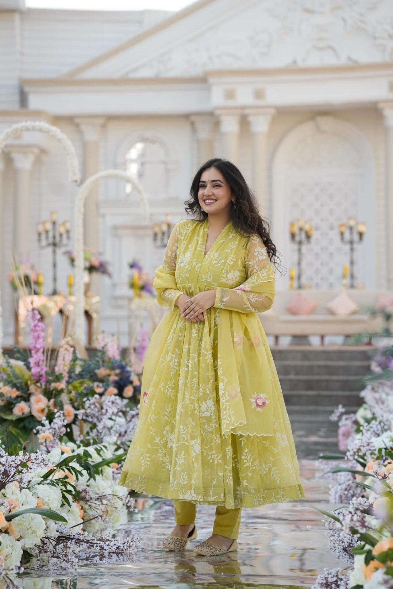 Faded yellow organza suit set Yellow Suit Set Faded yellow organza suit set Yellow Suit Set
