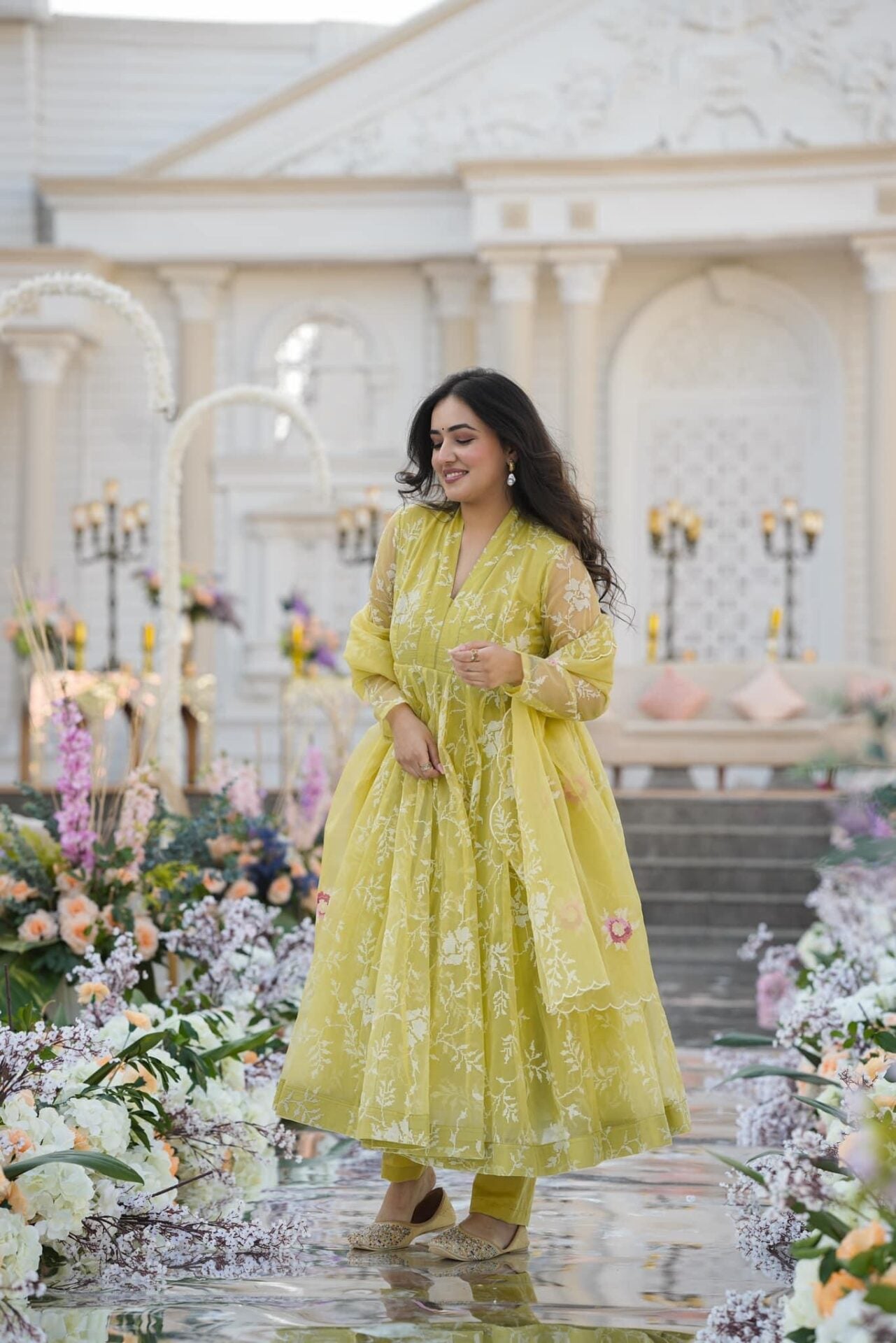 Faded yellow organza suit set Yellow Suit Set Faded yellow organza suit set Yellow Suit Set