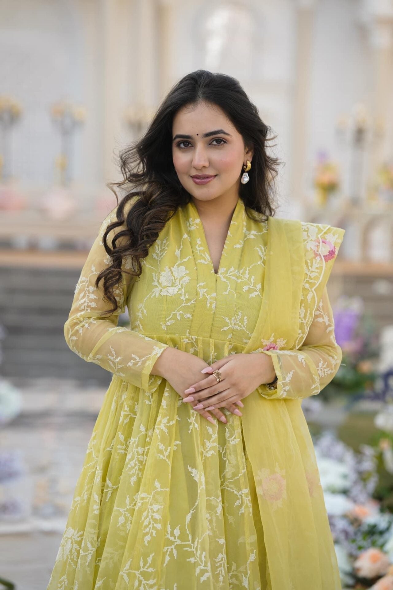 Faded yellow organza suit set Yellow Suit Set Faded yellow organza suit set Yellow Suit Set