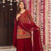 Image of Juliet Embroidered Suit Set Lavender Embroidered Kurta with Pants and Dupatta displayed with matching accessories and styling for ethnic wear collection.